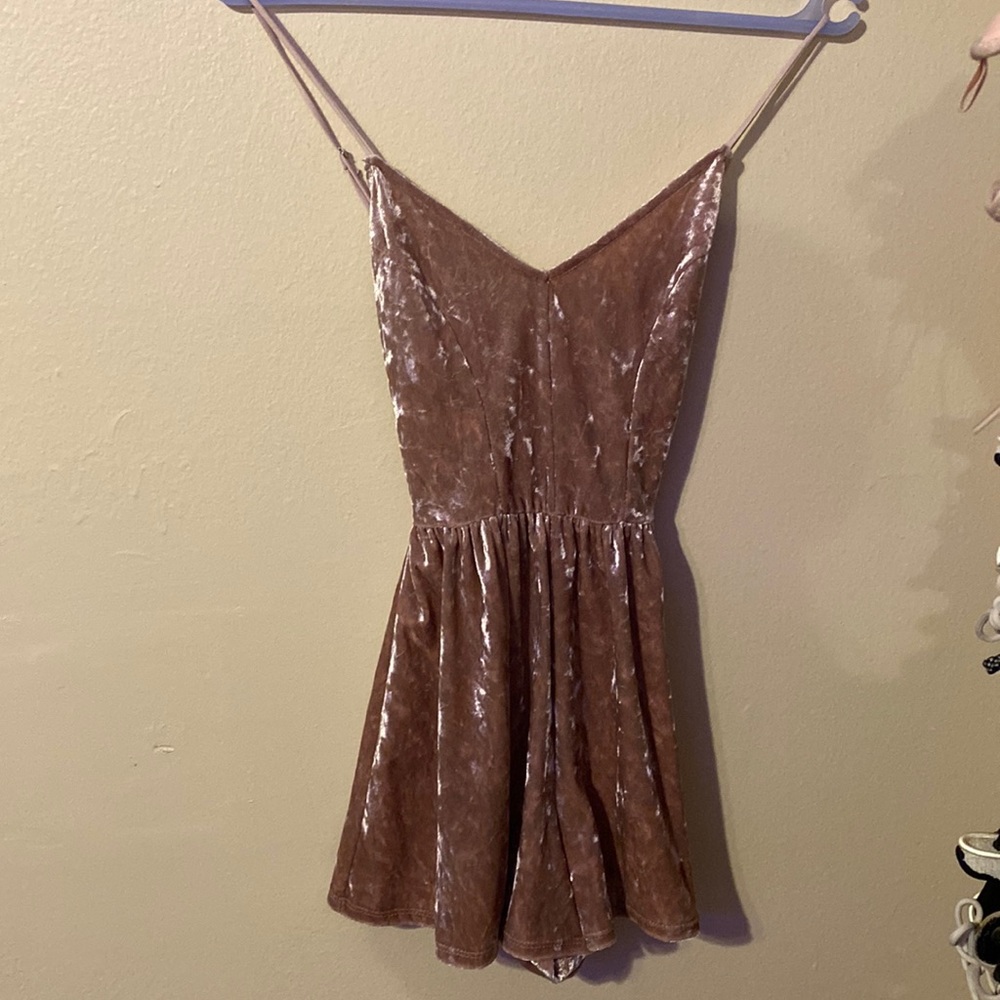 Velvet pink romper